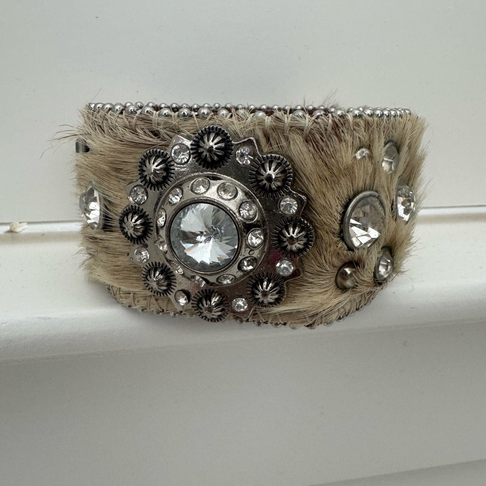 Elegant Silver and Tan Women's Bracelet